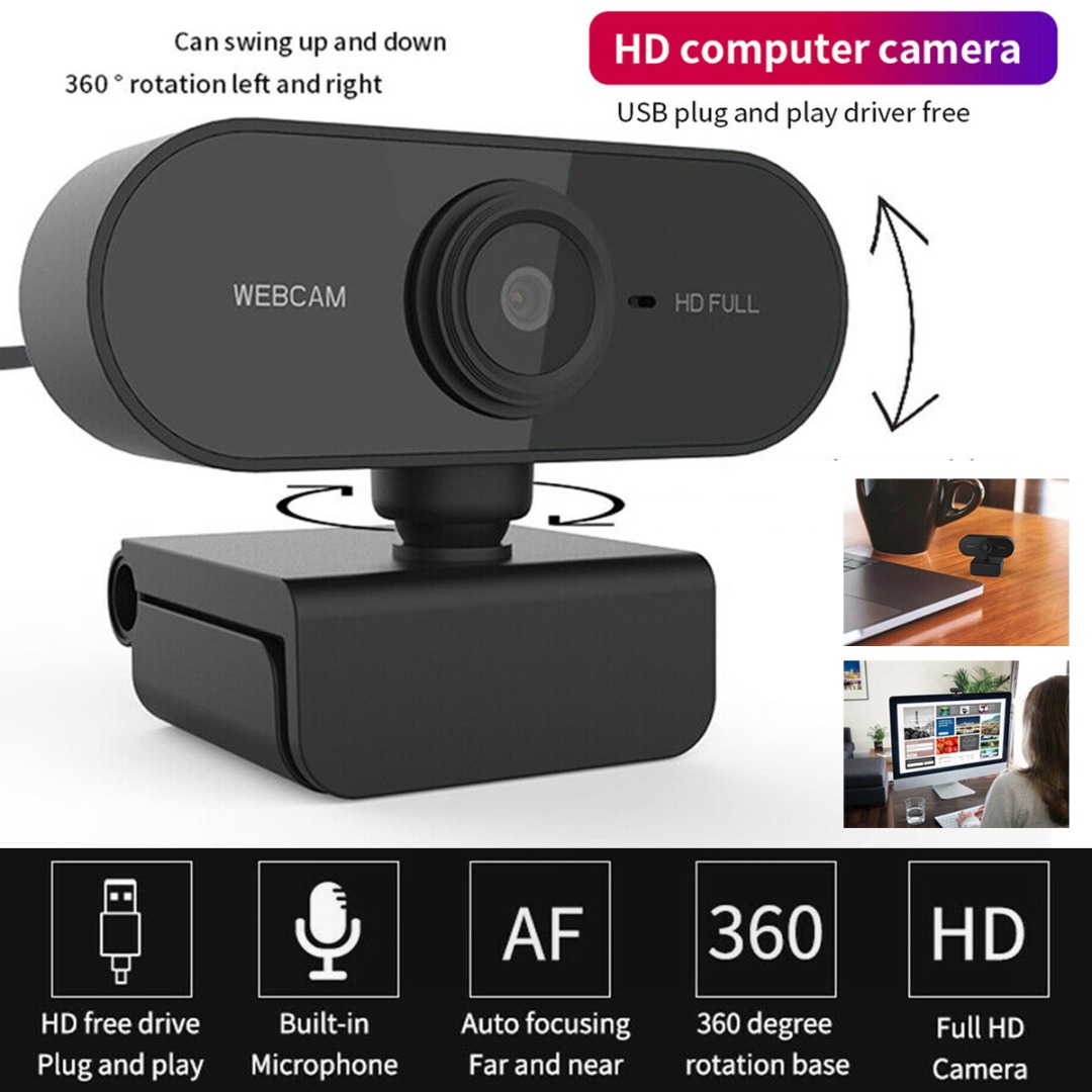 Webcam Hd 1080p Usb 2.0 Kèm Mic Cho Máy Tính