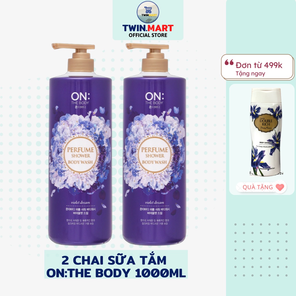 COMBO 2 CHAI 1000ml Sữa tắm hương nước hoa On: The Body - Classic Pink - Violet dream - White Pearl