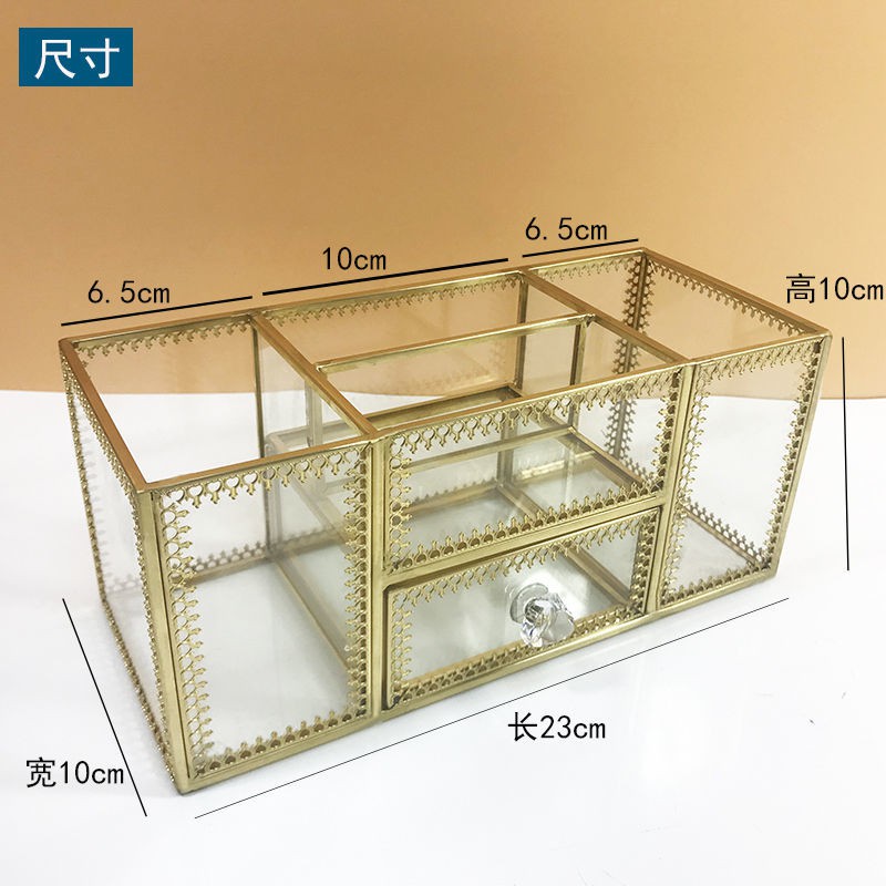 Cửa hàng làm móng tay Hộp đựng đồ để bàn đẹp chải chà xát Dụng cụ lưu trữ Thùng thủy tinh Giá mỹ phẩm Phnom Penh