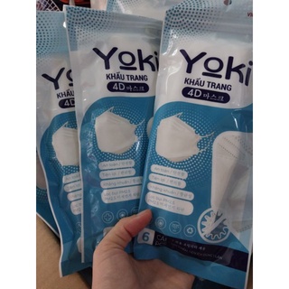 Khẩu Trang 4D YOKI Cao Cấp  Bịch 6 cái