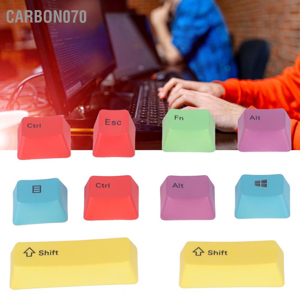 Hàng Sẵn 10Pcs Keycap nhựa PBT 10 phím cho Bàn phím cơ Công nghệ thăng hoa nhiệt tự làm Chiều cao OEM Đẹp thực tế đầy màu sắc【Carbon070】