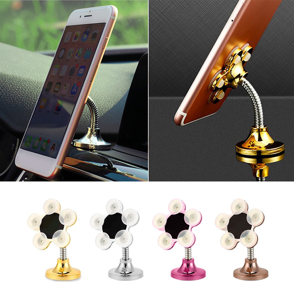 Giá đỡ điện thoại hình hoa xoay 360 độ với đế hít sử dụng tại nhà/ trong xe hơi