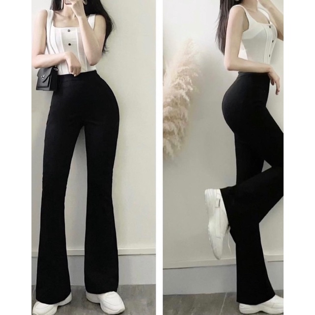 Quần Ống Loe Cạp Cao Dáng Dài Quần Legging Nữ Ôm Ống Loe Dáng Dài MA88