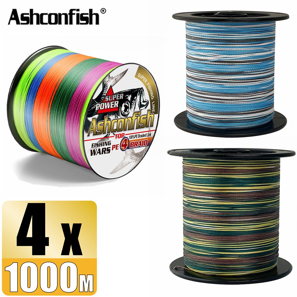 Cuộn Dây Câu Cá Bện 4 Sợi Ashconfish 1000M 6-100LB