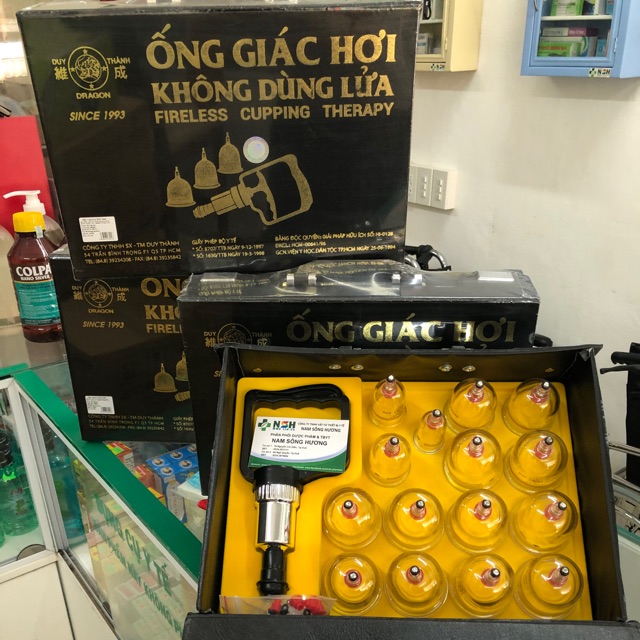 Bộ giác hơi không dùng lửa valy đen 15 ly giác Duy thành YGH02