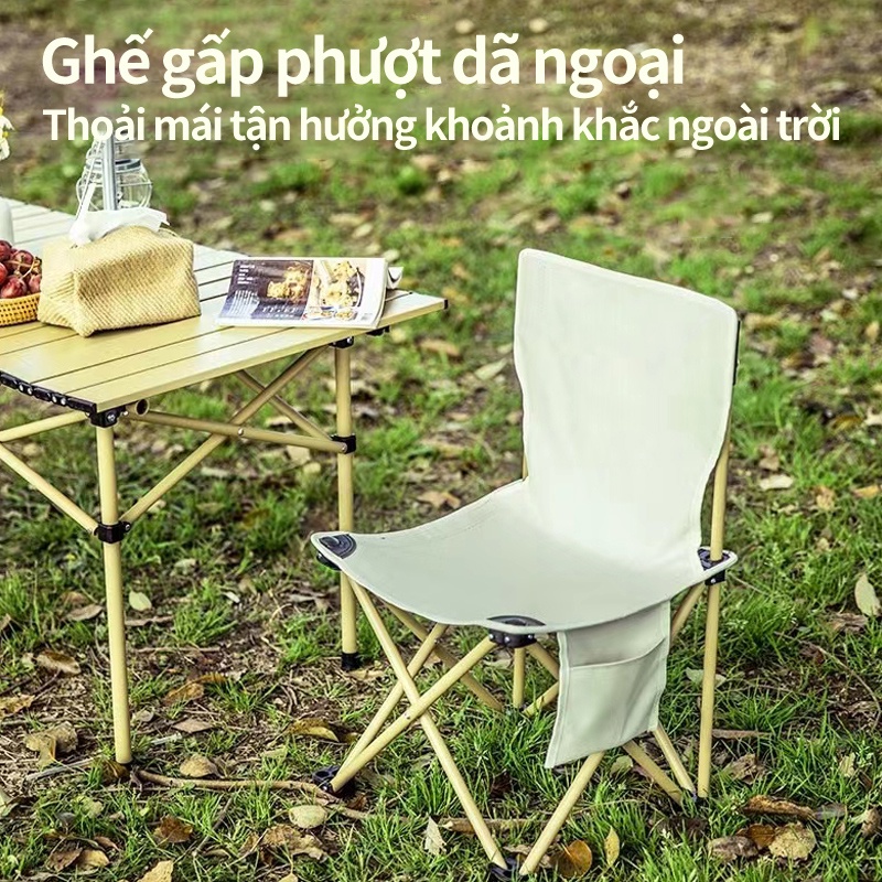 Ghế xếp tiện lợi ngoài trời Dễ dàng mang theo Câu cá vẽ tranh làm bài tập ngoài trời