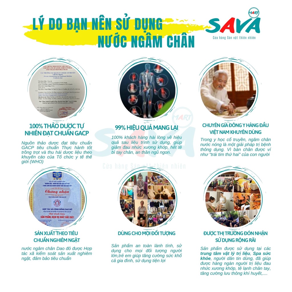 Nước ngâm chân Dao Đỏ Sapa giảm đau nhau nhức mỏi chân tiện dụng đi du lịch
