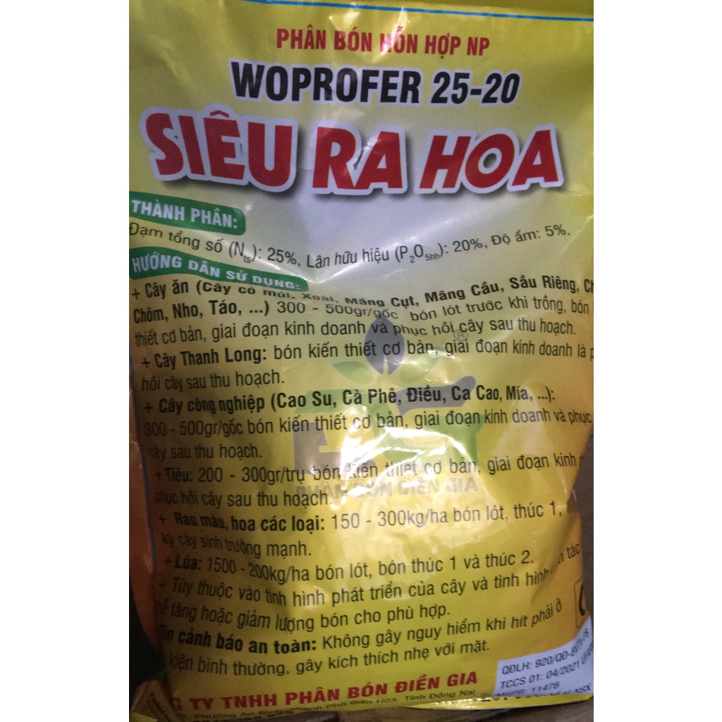 Phân bón Woprofer Siêu ra hoa 25-20 gói 700gr