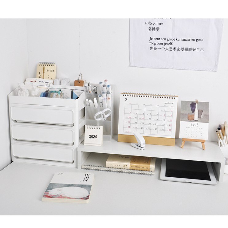 Kệ đựng bút để bàn tiện dụng hữu ích storage box pen holder nhiều màu sắc lựa chọn