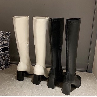 Boots gót vuông da mờ phong cách Âu Mỹ sang chảnh dành cho nữ, hàng quảng châu loại đẹp