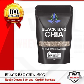 Hạt chia đen hữu cơ úc đóng gói và sản xuất black bag chia 1 bịch 500gr - chính hãng