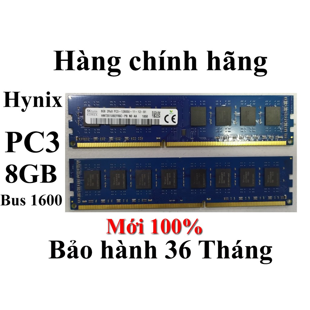 Ram DDR3 8GB Bus 1600 Hynix dùng cho máy tính để bàn (PC) mới 100% - BH 36 Tháng | BigBuy360 - bigbuy360.vn