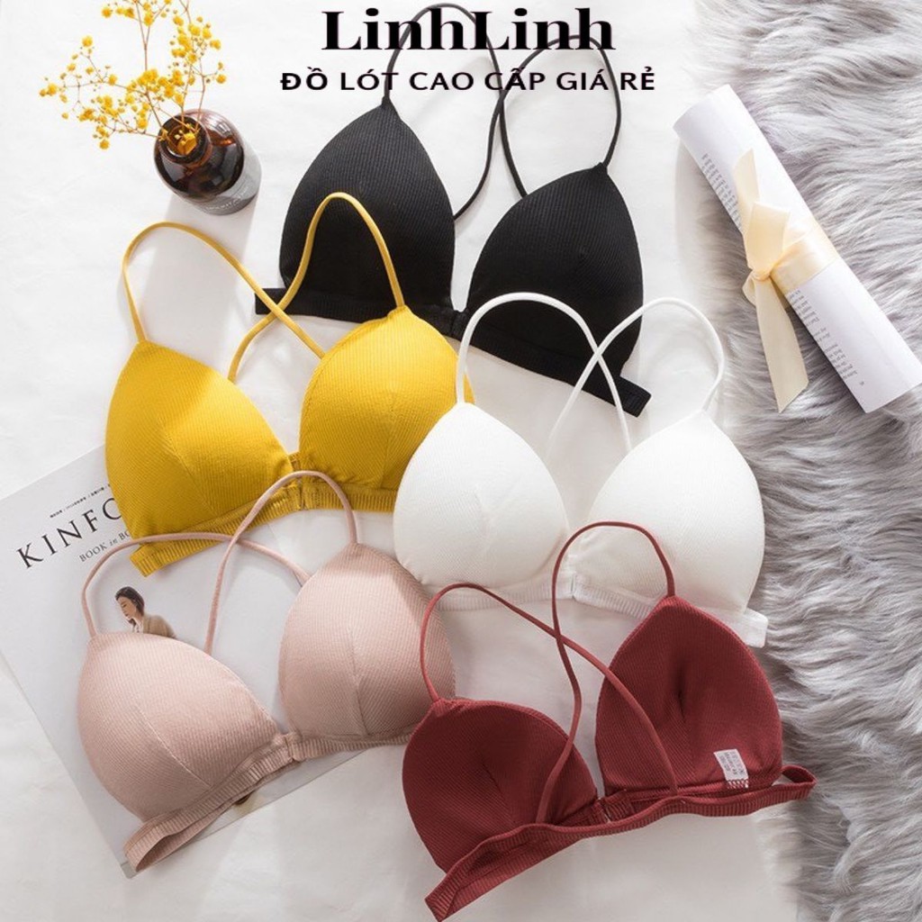Áo Bra Nữ Cài Trước ⭐FREESHIP⭐ Áo Ngực Không Gọng - Bra 2 Dây Mút Mỏng A715