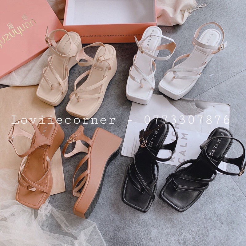 GIÀY ĐẾ XUỒNG NỮ LOVIIECORNER - SANDAL ĐẾ BẰNG ULZZANG 5 PHÂN - GIÀY XUỒNG NỮ ĐẾ BÁNH MÌ 5CM S210709