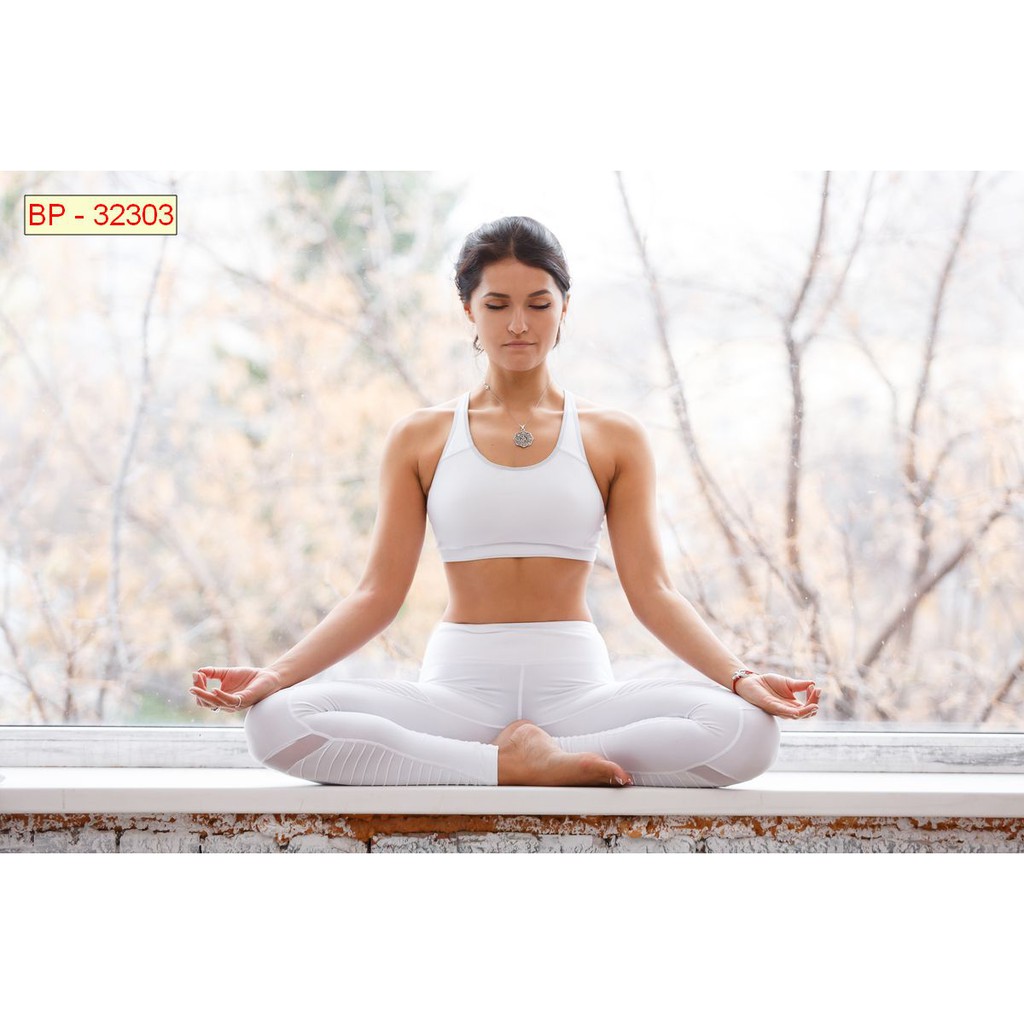Tranh lụa 3d trang trí chủ đề Yoga Thước 1,5m x 2m YOGA 1