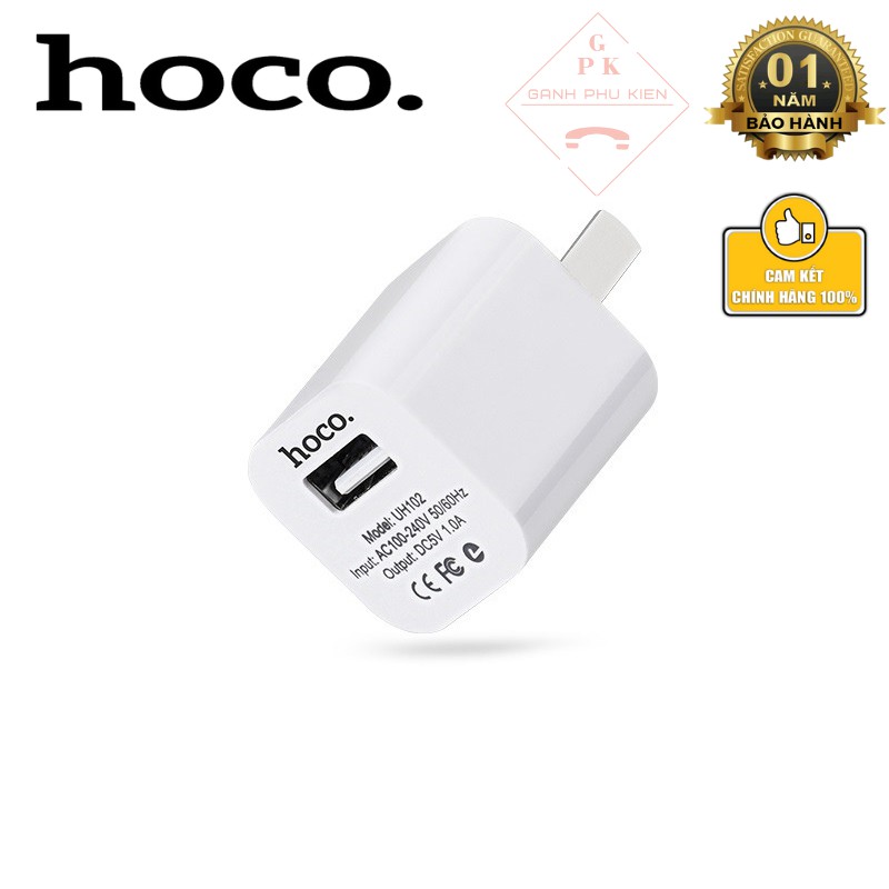 Củ Sạc iPhone HOCO UH102 dành cho Các Dòng Cáp Sạc Điện Thoại cổng kết nối USB - Iphone Samsung Xiaomi Oppo Huawei