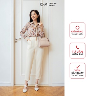 Áo sơ mi hoạ tiết cổ măngsec CCHAT