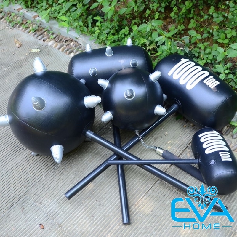 Đồ Chơi Bơm Hơi Búa Tạ Đen Lớn 1000 Ton Big Size Vui Nhộn Kèm Bơm Large Inflatable Hammer 1000Ton With Pump
