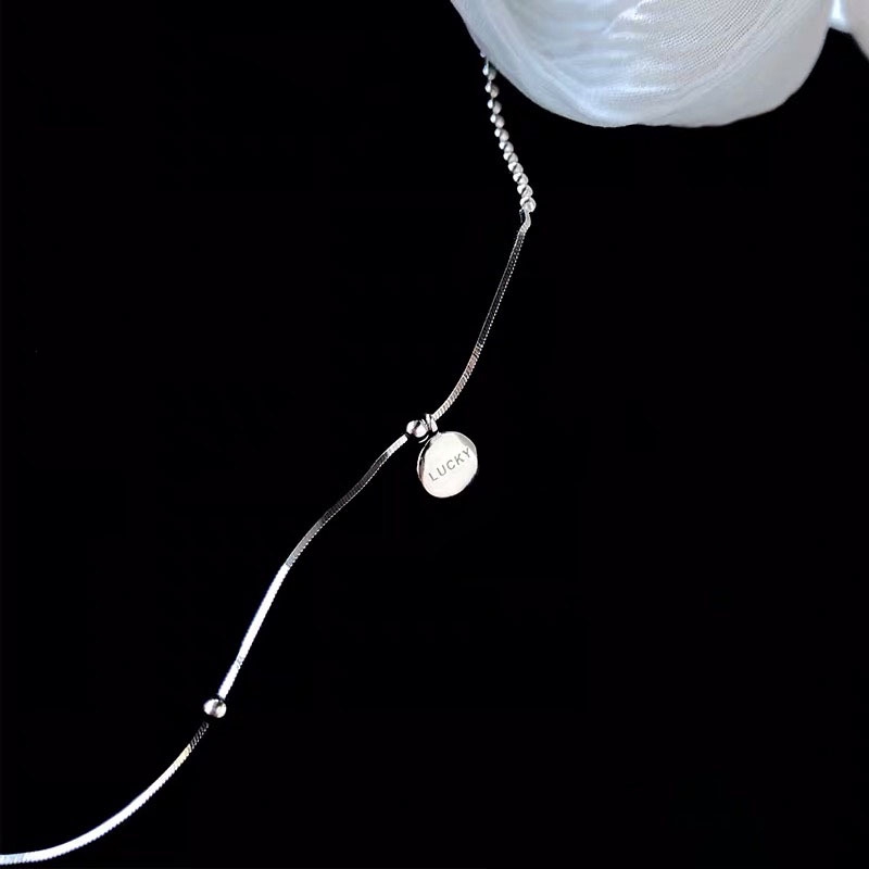 Vòng Cổ Choker Mặt Thẻ In Chữ Đơn Giản Phong Cách Hàn Quốc 2020