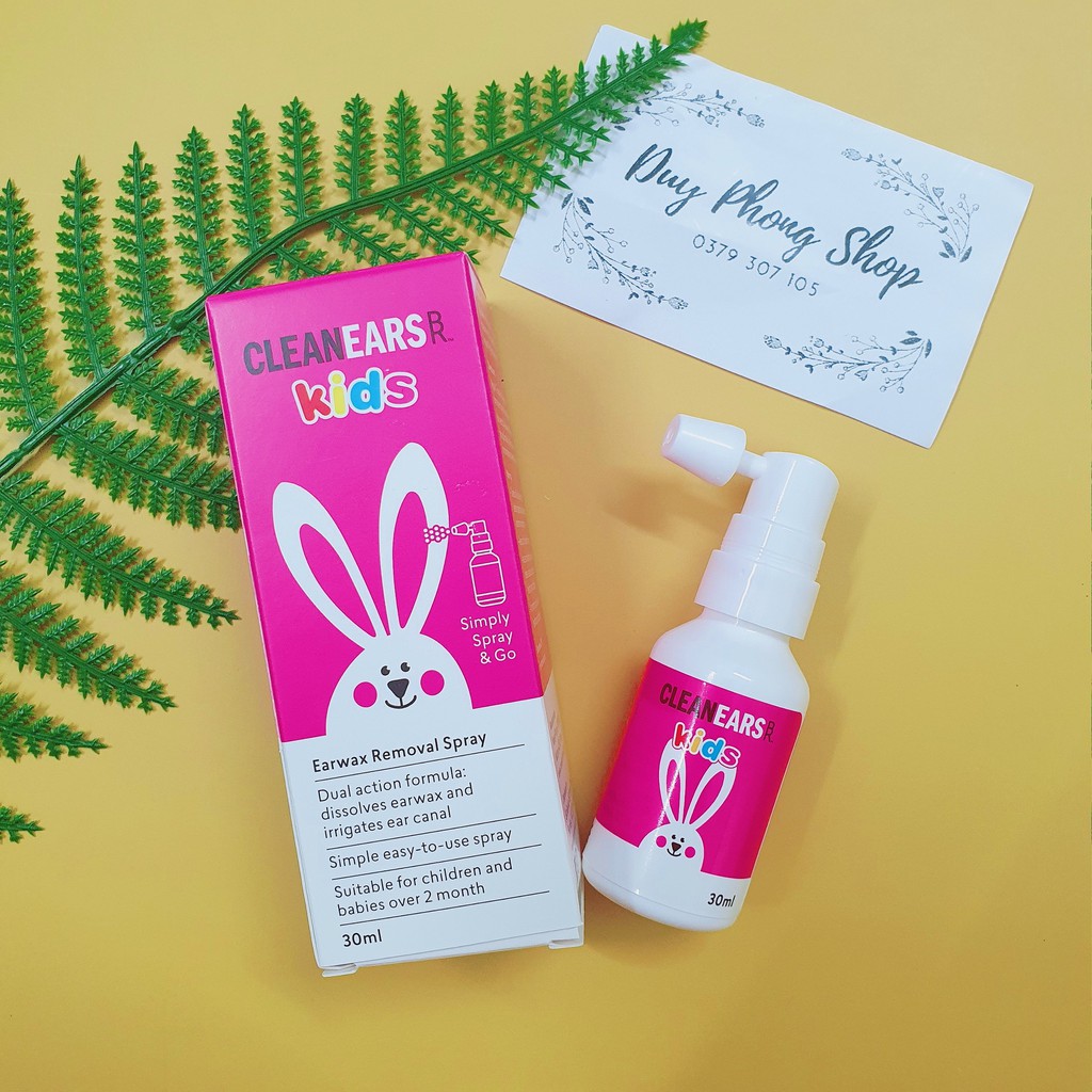 Xịt Tan Ráy Tai Cho Bé Cleanears Kids 30ml, Úc