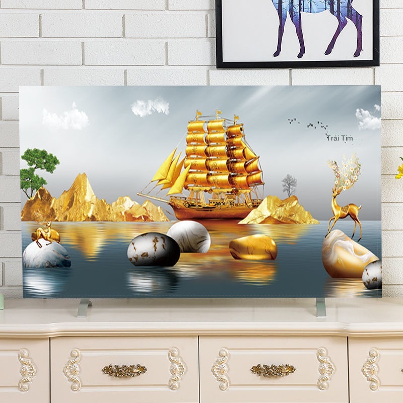 ♂ Nắp TV màn hình cong LCD 55 inch che bụi không cần tháo nắp treo TV để bàn 65 inch
