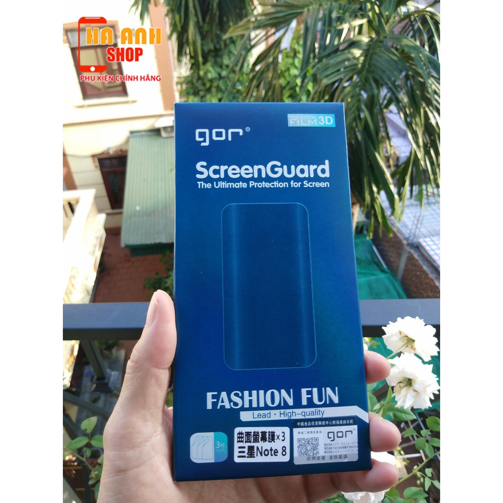 Miếng dán màn hình Note 8 Full màn H6 hãng Gor cao cấp - Dán dẻo cường lực Gor cho Samsung Galaxy Note 8