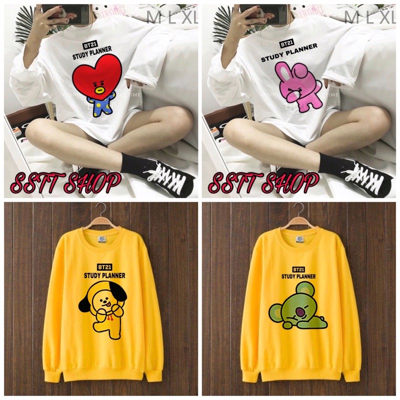 (Tặng ảnh BTS) Sweater BTS BT21 STUDY