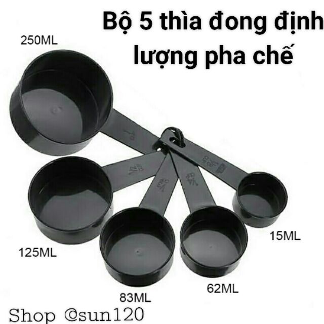 Bộ 5 thìa đong định lượng pha chế size to 10554