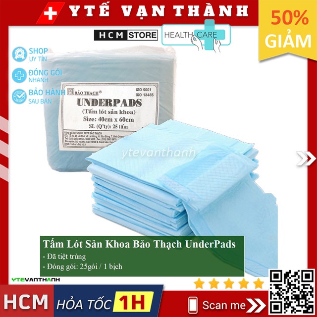 ✅ Tấm Lót Sản Khoa Bảo Thạch UnderPads | Lót Dưới Người Bệnh Để Thấm Dịch Tiết -VT0414