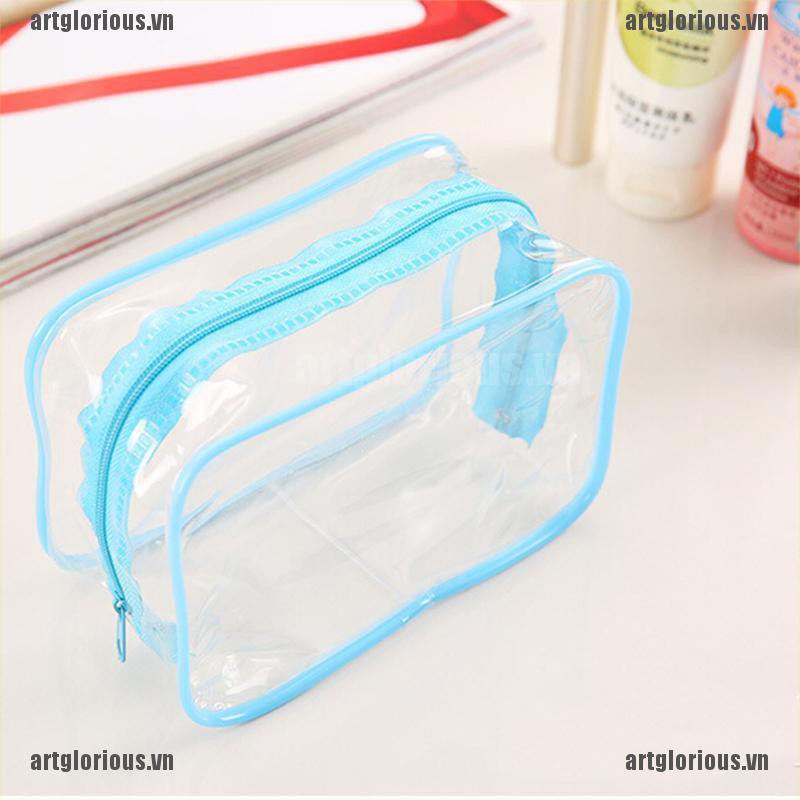 Túi đựng mỹ phẩm đồ dùng vệ sinh cá nhân du lịch bằng nhựa PVC trong suốt có khóa kéo
