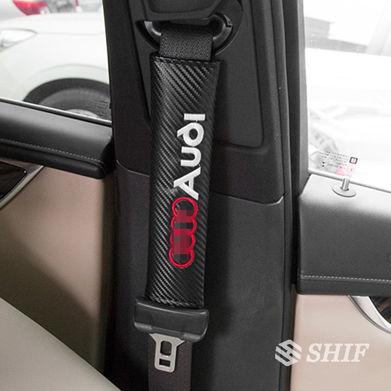 Set 2 Đệm Bọc Dây Đai An Toàn Bằng Sợi Carbon Cho Audi Sline A2 A3 A4 A5 A6 A7 A8 Q2 Q5 Q7 Q8 TT