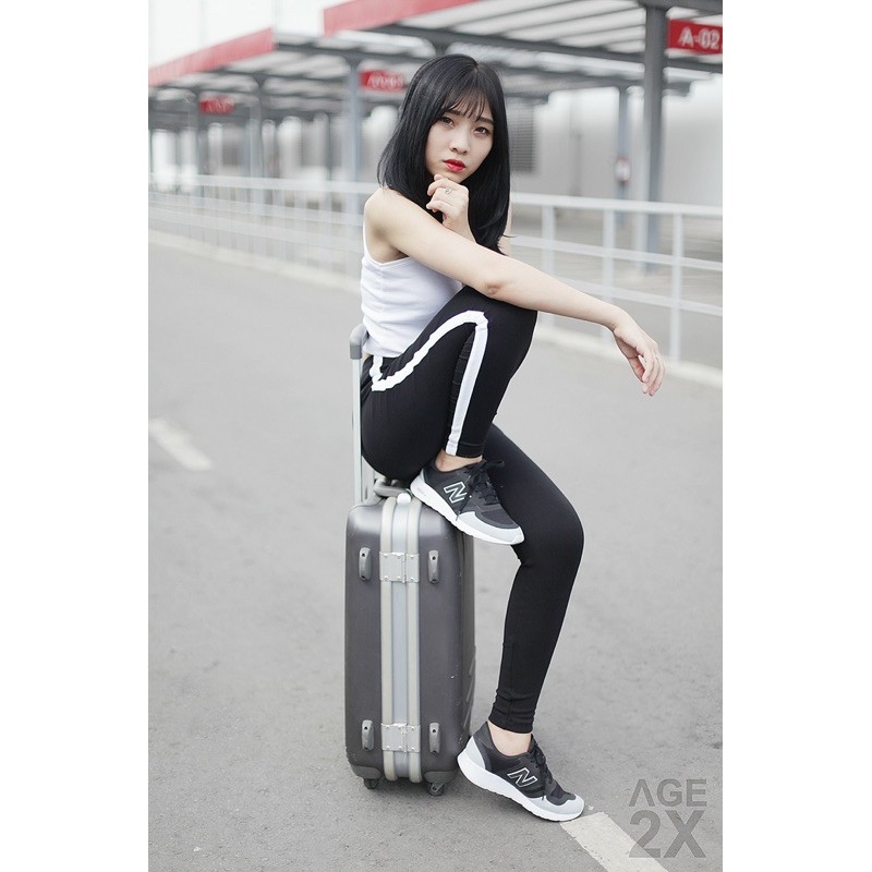 Quần legging Phối sọc, Quần legging sọc trăng, số lượng ít