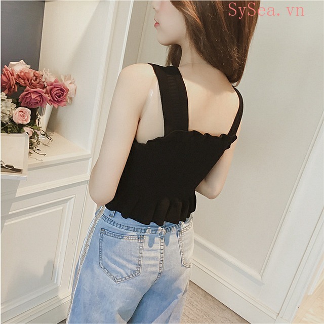 Áo Dệt Kim Sát Nách Màu Vàng Thời Trang Cho Nữ