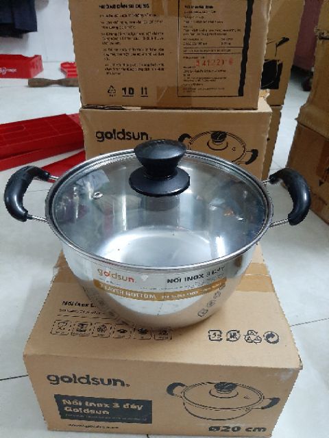 NỒI INOX GOLDSUN 20CM- QUAI NHỰA