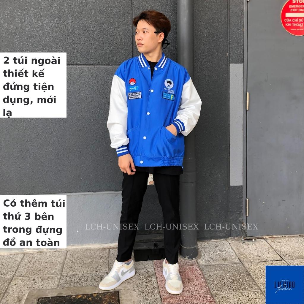 Áo khoác varsity bóng chày unisex nam nữ form rộng thêu DINNER Bomber jacket vải dù 2 lớp LCH