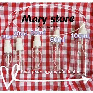 Chai xịt phun sương 10ml/20ml/30ml/50ml/100ml chiết mỹ phẩm