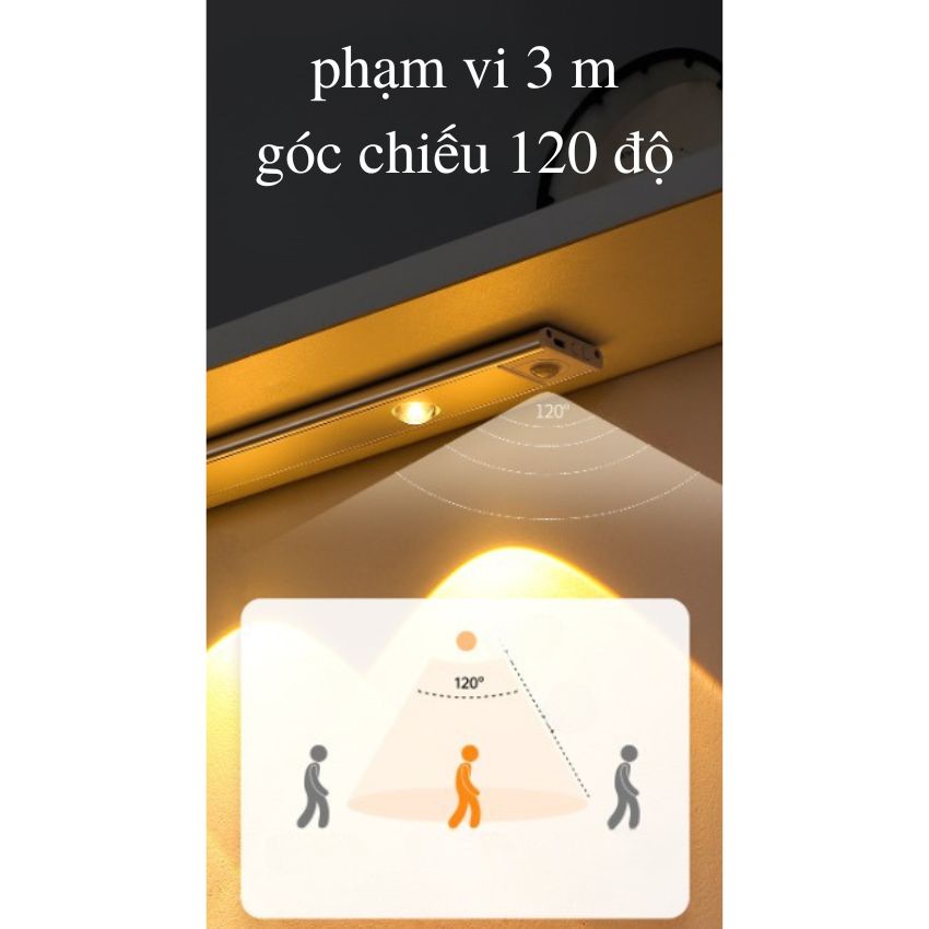 Đèn tuýp cảm biến, Đèn Cảm Biến Chuyển Động Thông Minh, Gắn Tường, Tủ Đồ, Cạnh Giường, Nhà Bếp, WC, Pin Tốt, Đèn Không D