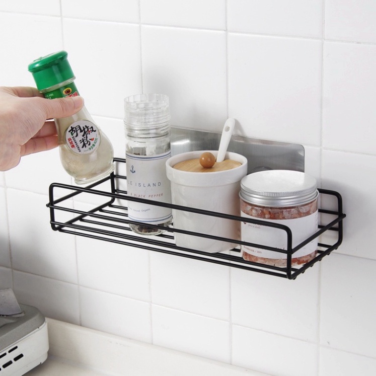 Kệ góc nhà tắm dán tường siêu bám dính, Kệ tam giác inox không gỉ sơn tĩnh điện đựng đồ nhà bếp, nhà tắm tiện lợi A36