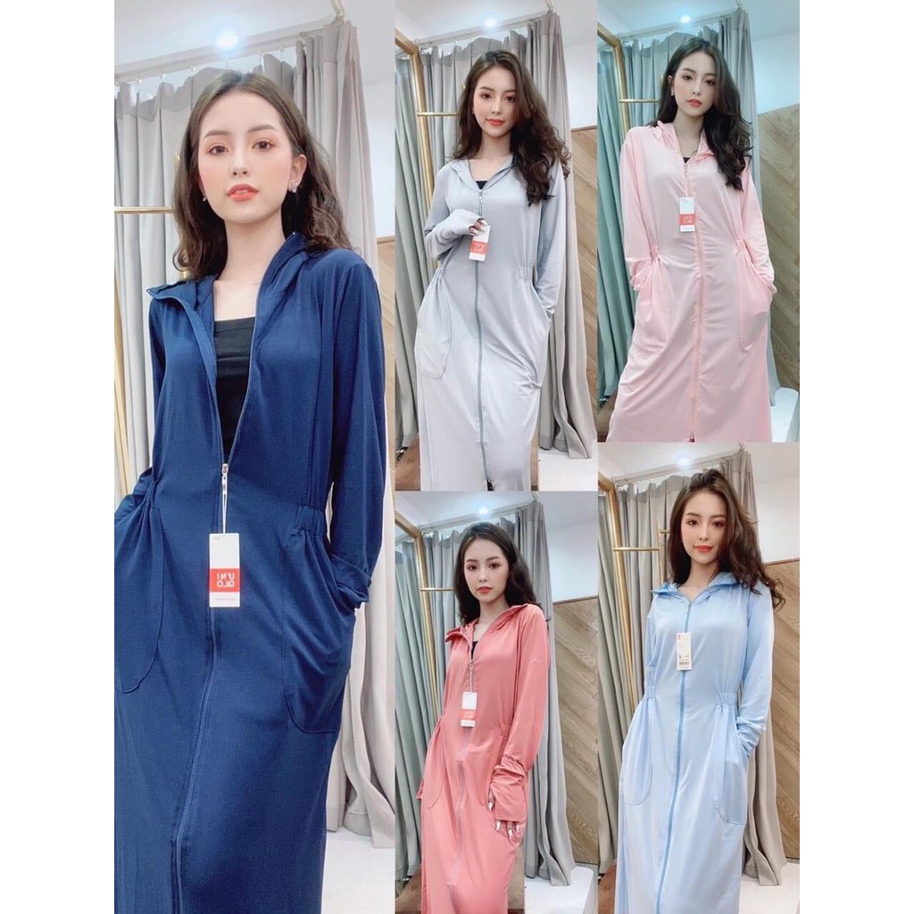 Áo chống nắng dáng dài hai lớp chất mát lạnh không nóng 2 lớp.