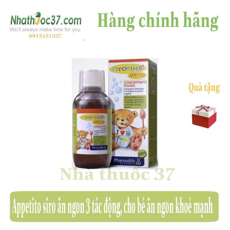 Appetito Bimbi ăn ngon - Fitobimbi appetito Siro thảo dược ăn ngon 3 tác động giúp bé ăn ngon, hấp thu tốt, cao lớn