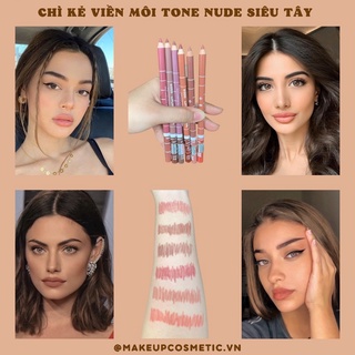 Chì Kẻ Viền Môi Tone Nude Cao Cấp Siêu Tây Lì, Lâu Trôi, Chống Nước Lip Liner Pencil