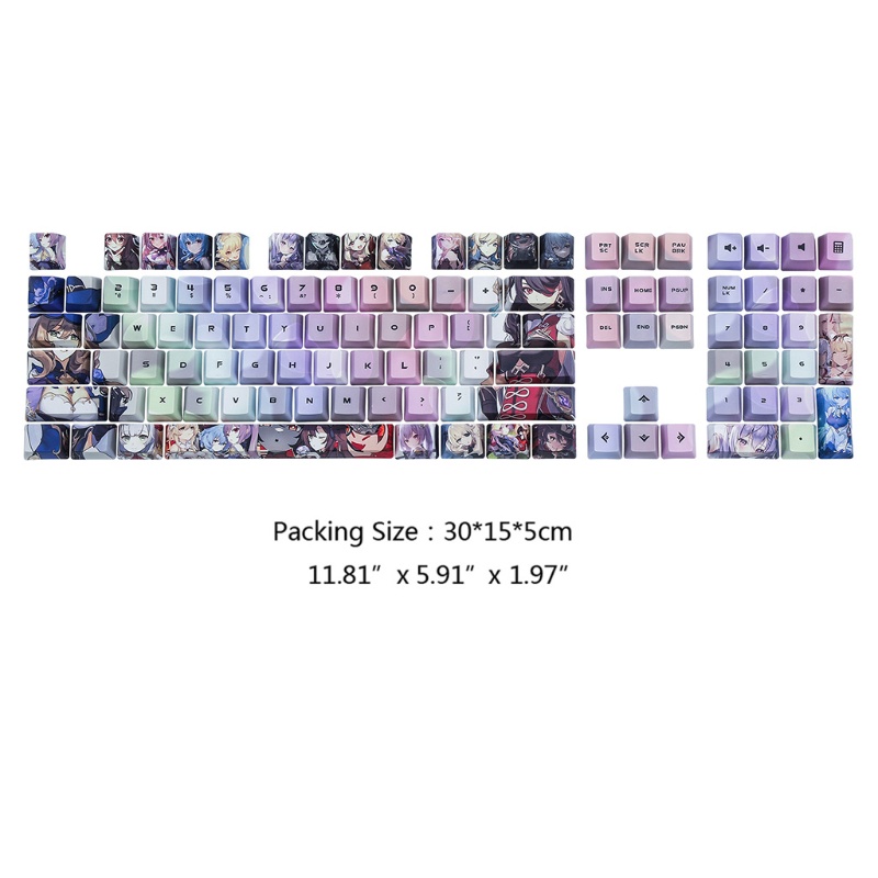 Nút bàn phím cơ 108 phím PBT Genshin chủ đề OEM Profile DYE-SUB cá tính