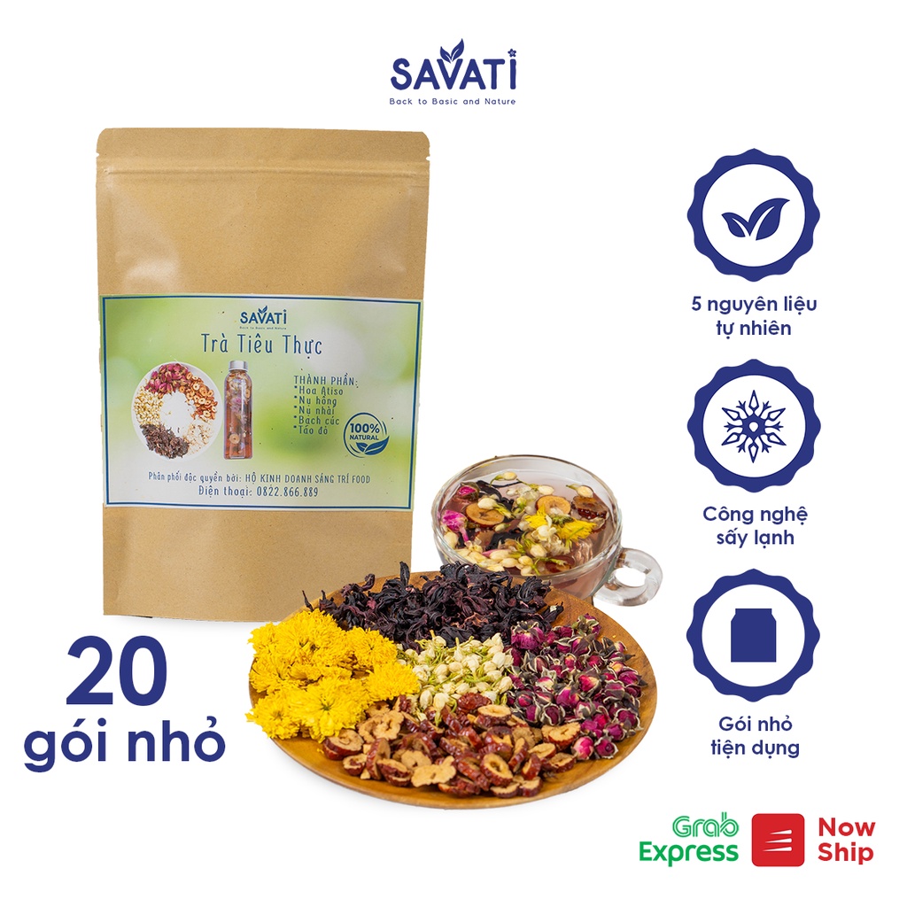 Trà Tiêu Thực SAVATI mát gan, đẹp da, hỗ trợ chức năng tiêu hóa