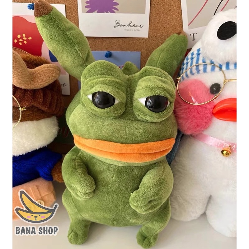 Gấu bông ếch xanh Pepe pikachu Pepepika Pekachu pika chê siêu bựa dành cho vozer