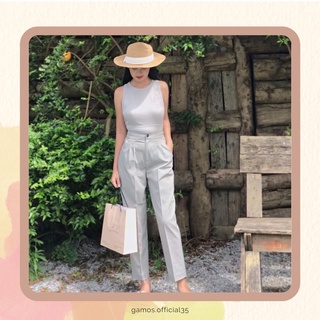 Quần Baggy Dạ Tweed Cạp Cao Ống Suông Gamos