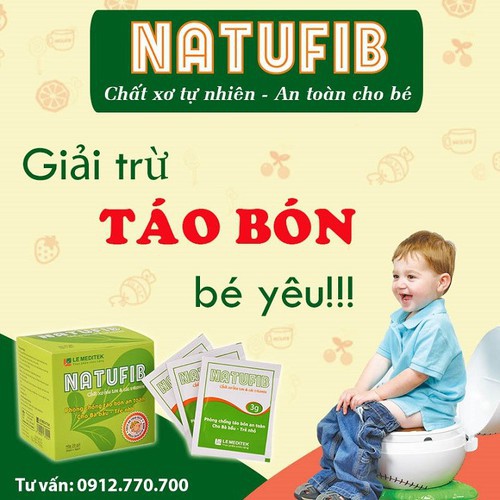 Natufib - Bổ sung chất xơ hỗ trợ và phòng táo bón cho trẻ em và phụ nữ mang thai (Hộp 20 Gói)