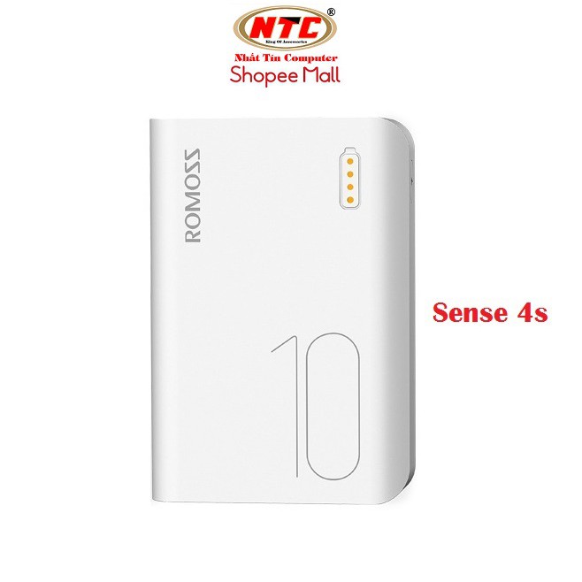 Pin sạc dự phòng Romoss Sense 4s mini 10000mAh - Nhỏ gọn tiện dụng (Trắng) - Hãng phân phối chính thức