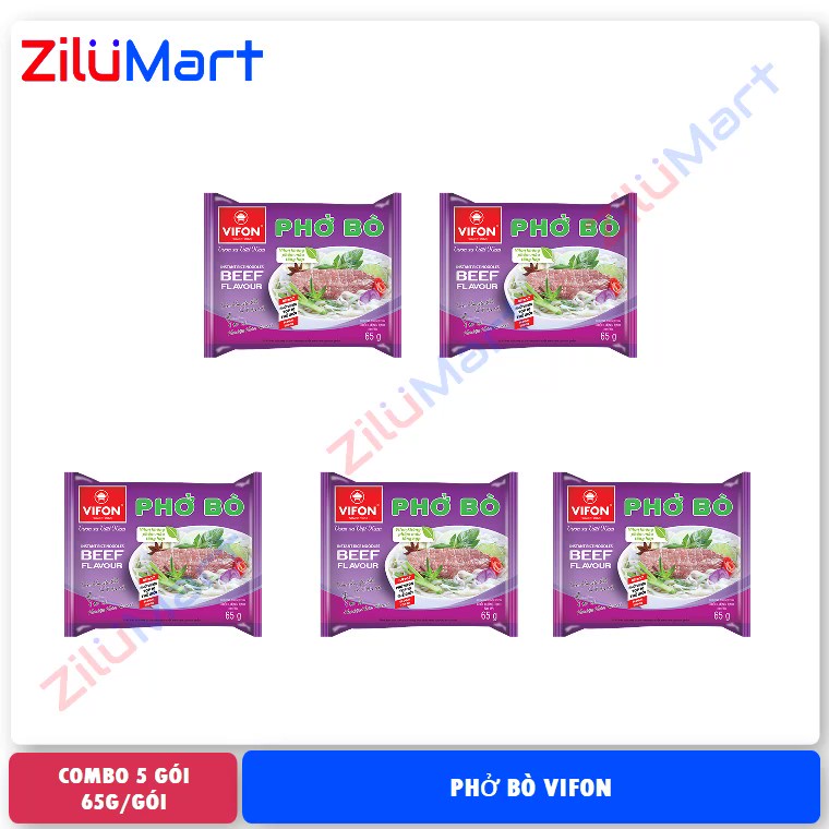 Phở bò Vifon (combo 5 gói) loại 65g