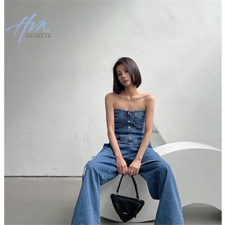 Jumpsuit Ống Rộng Lưng Cao Phong Cách Phương Tây Thời Trang Cho Nữ