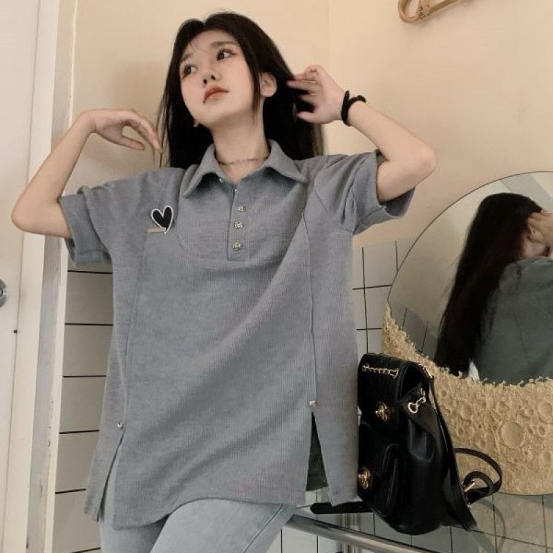 Áo Thun polo Tay Ngắn Dáng Rộng Thời Trang Mùa Hè Dễ Phối Đồ Dành Cho Nữ